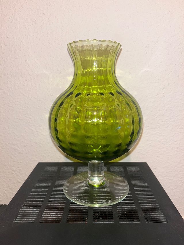 Jarrón florero copa cristal soplado