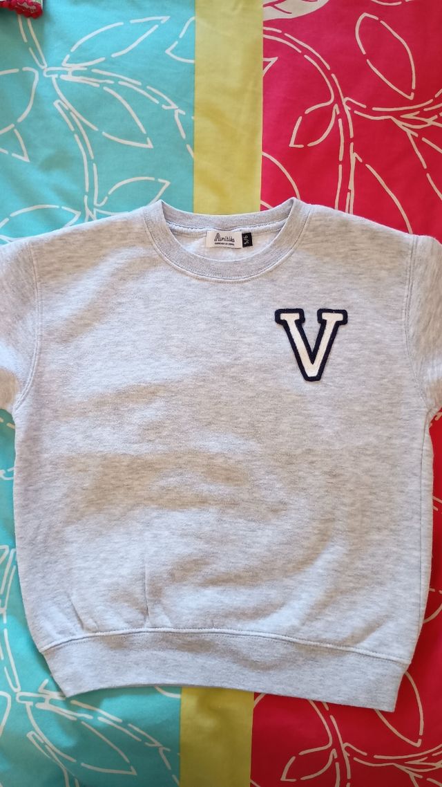 Sudadera Gris Anitials V Niña