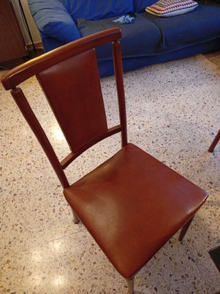 Silla de comedor madera y polipiel