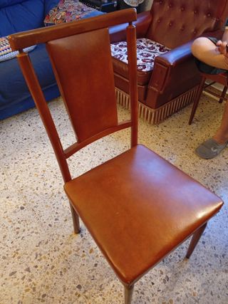 Silla de comedor madera y polipiel