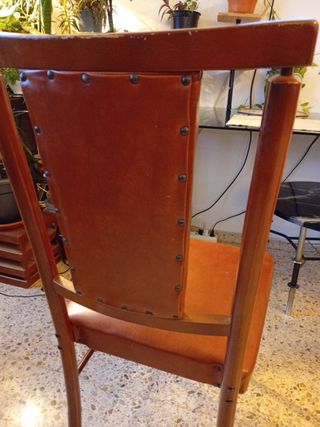 Silla de comedor madera y polipiel