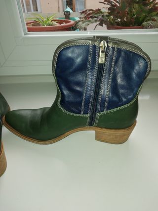 Botas Cowboy Azul-Verde