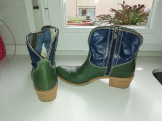 Botas Cowboy Azul-Verde