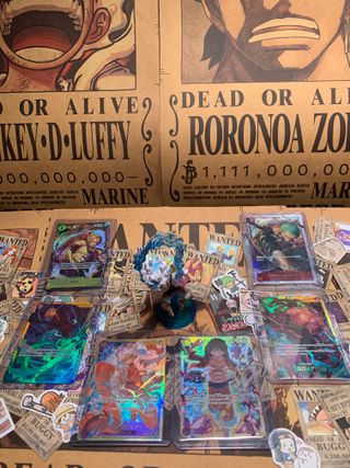 MEGA Lote OP TCG: 3 SEC (Luffy/Zoro JAP,Sanji ENG)