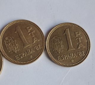 3 Monedas 1 Peseta España 1980 * 80, 81, 82