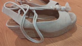 Cuñas beige altas esparto