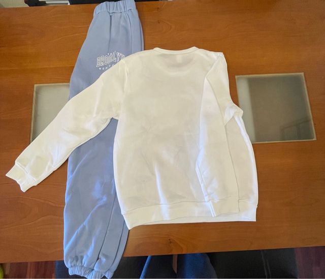 conjunto chandal brooklyn azul cielo y blanco
