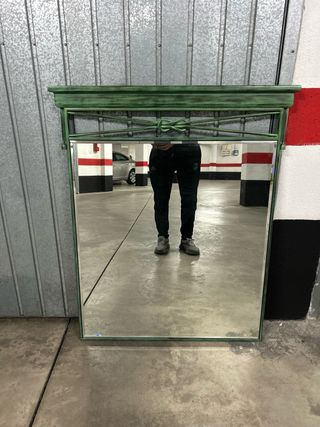 Espejo de forja verde metal