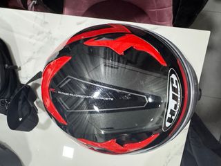 Hjc negro y rojo talla L