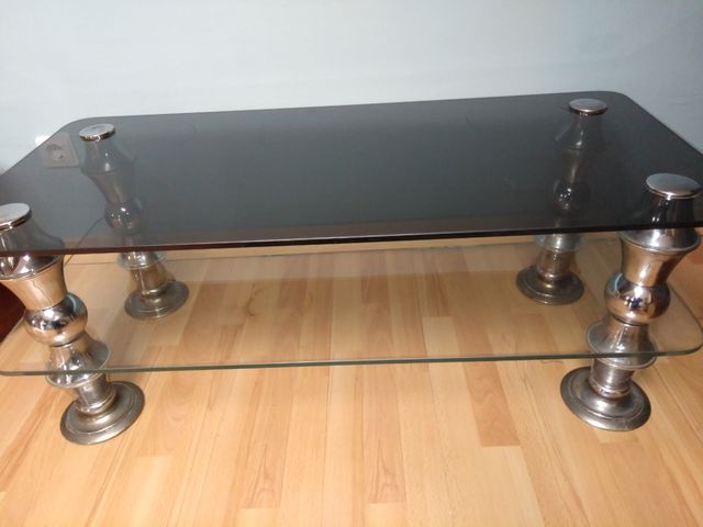 Mesa centro cristal negro - moderna