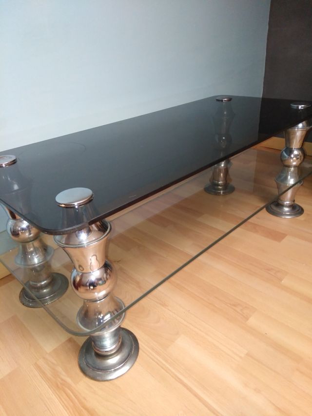 Mesa centro cristal negro - moderna