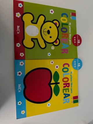 2 libros para colorear  Osito y Manzana