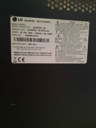 Televisión LG 3D de 42 pulgadas