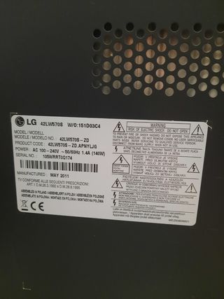 Televisión LG 3D de 42 pulgadas