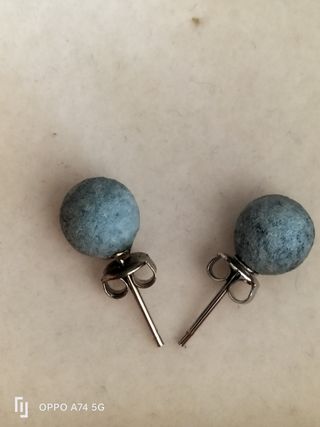 COLLAR Y PENDIENTES PIEDRA AZUL NUEVO SIN ESTRENAR