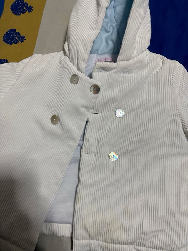 Abrigo blanco niña 9 18 meses