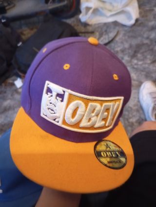 Gorra Obey snapback morada-naranja