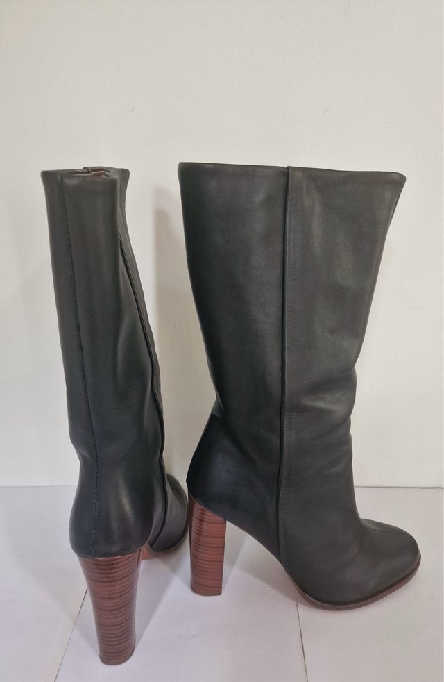 Botas Piel Negra - Tacón