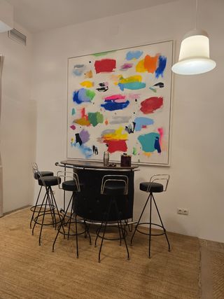 Barra bar + 5 taburetes años 70