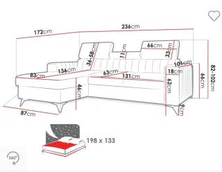 Sofá rinconero blanco- pana