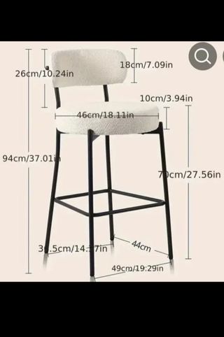 4 Sillas altas negras metal-tela