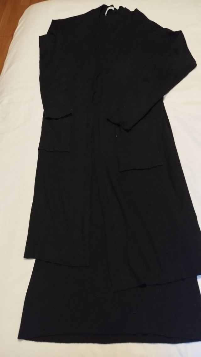 Vestido y chaqueta punto negro - Easy Wear Talla M