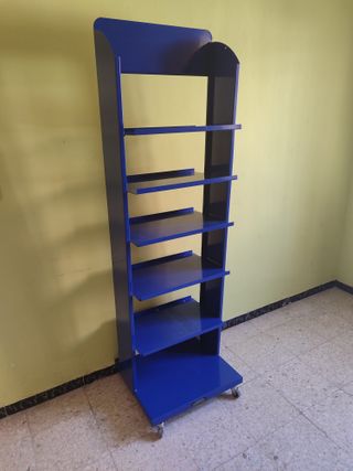 Mueble expositor tienda de metal con ruedas
