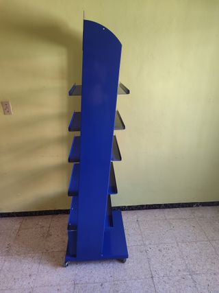 Mueble expositor tienda de metal con ruedas