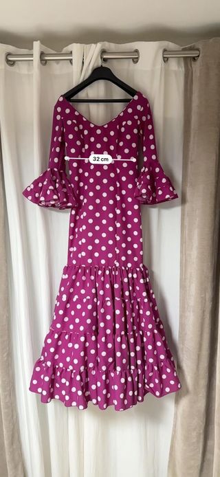 Conjunto flamenca El Embrujo (vestido + mantón)