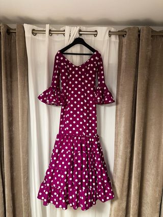 Conjunto flamenca El Embrujo (vestido + mantón)