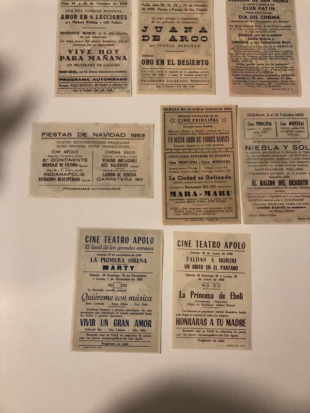 Publicidad de cine Original años 50