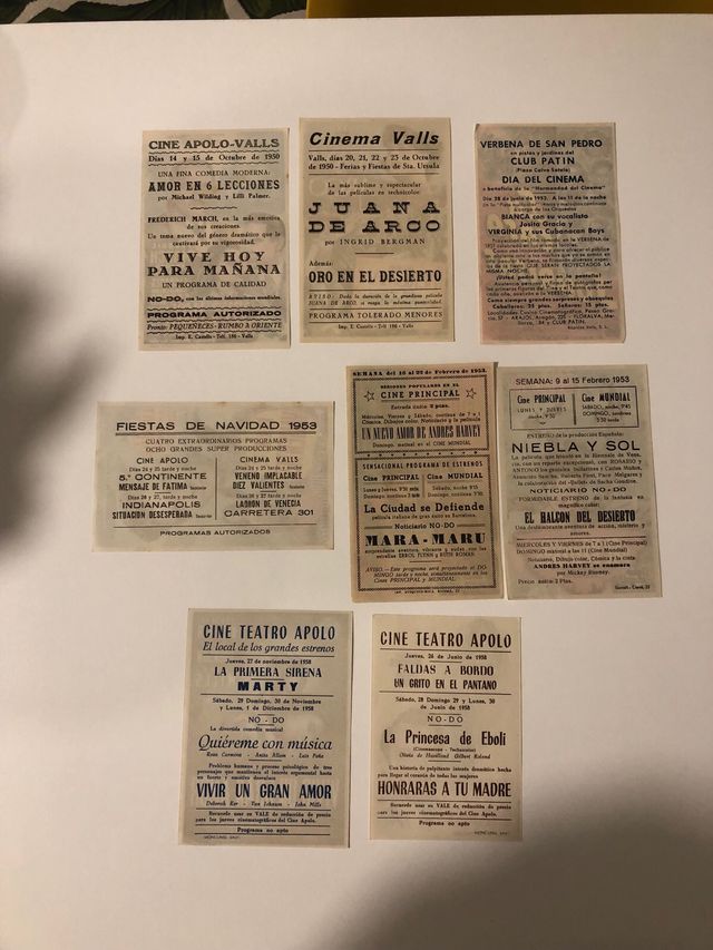 Publicidad de cine Original años 50