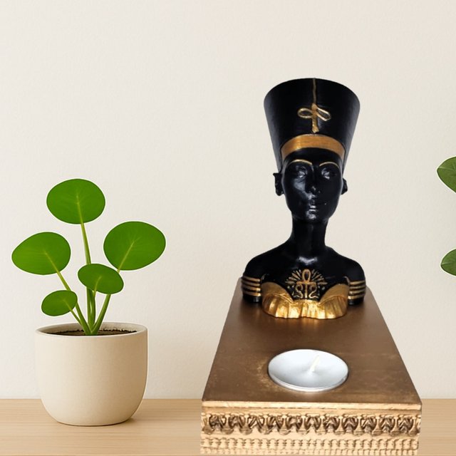 Portavelas Nefertiti + 10 Velas  Toque Exótico