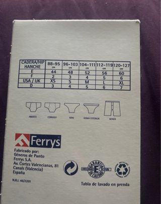 Pack slip talla 52 de Ferrys