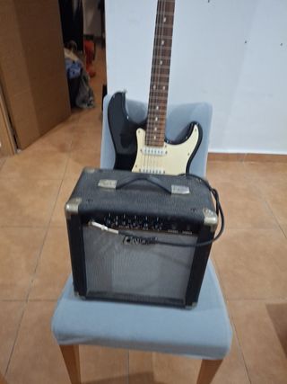 Guitarra eléctrica y amplificador.