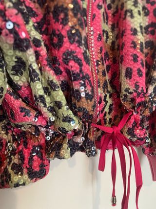 Chaqueta bomber lentejuelas leopardo M/L