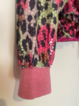 Chaqueta bomber lentejuelas leopardo M/L