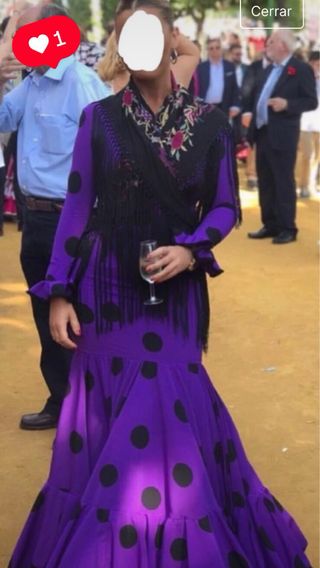 Vestido lunares feria flamenco - morado