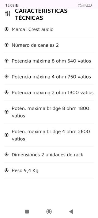 Etapa potencia crest audio cpx