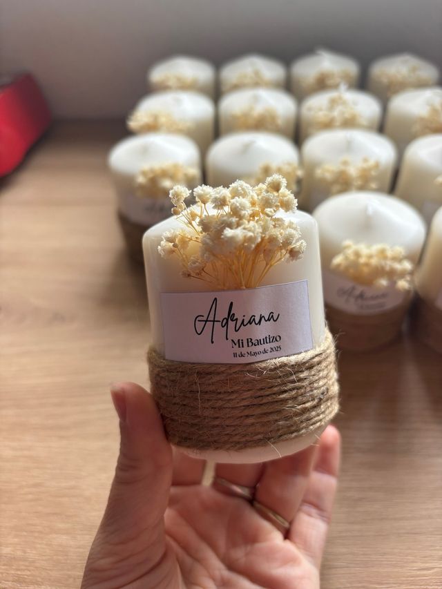 Velas para tu evento, bautizo, comunión, boda...