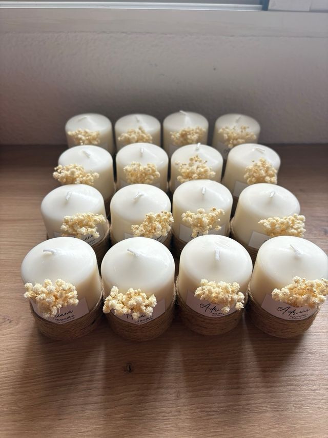 Velas para tu evento, bautizo, comunión, boda...