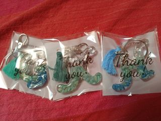 Lote de 3 Charms o Llaveros de iniciales en resina