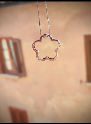 Collana in Argento 925 Pendente a Fiore
