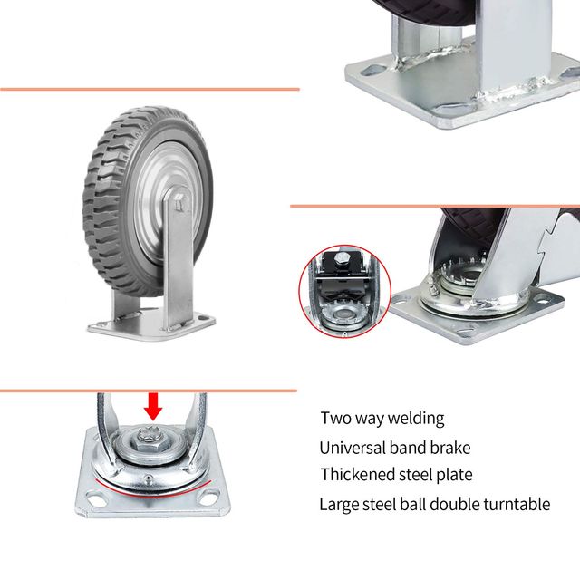 4 ruedas para placas de 360 ° de carga pesada