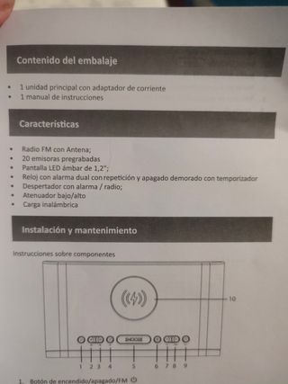 Reloj radio despertador Poss CR36 Nuevo