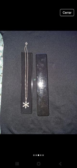 Collar plata 925 con colgante flor y perla central