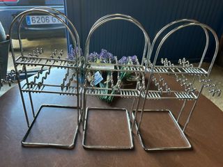 3 Portacubiertos Metalicos Plata