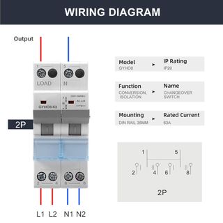 Interruptor de transferencia Manual 40A - 2P + 2P