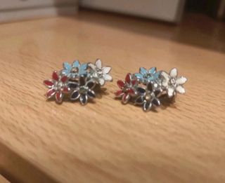 Pendientes flores acero antiguos