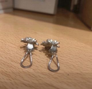 Pendientes flores acero antiguos